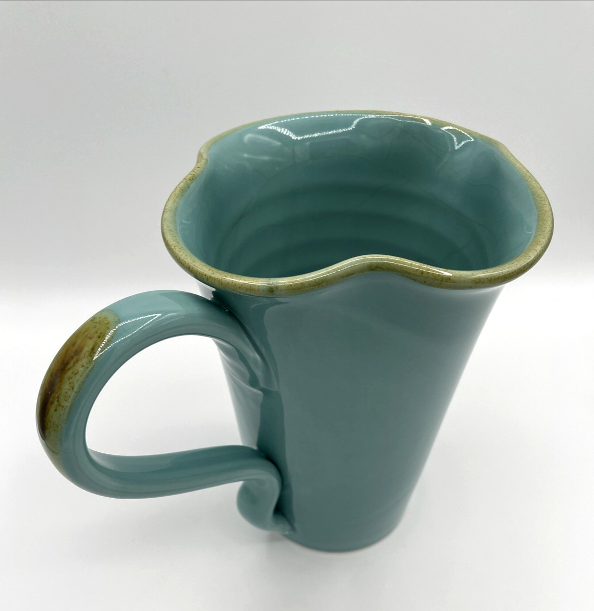 Southern Living At Home Toscana Collection Teal Blue Ceramic Pitcher Italy