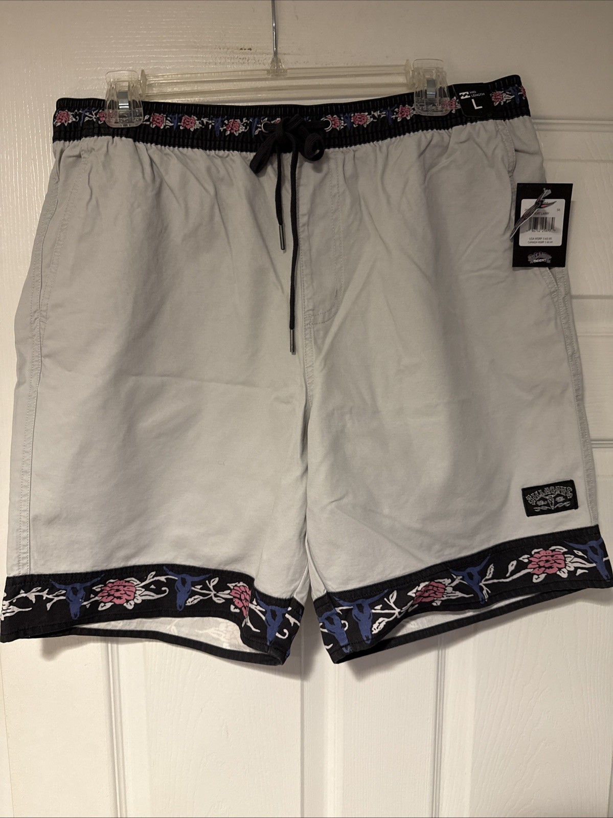 Men’s Billabong Occy Larry Twill 17” Shorts Size Large Grey