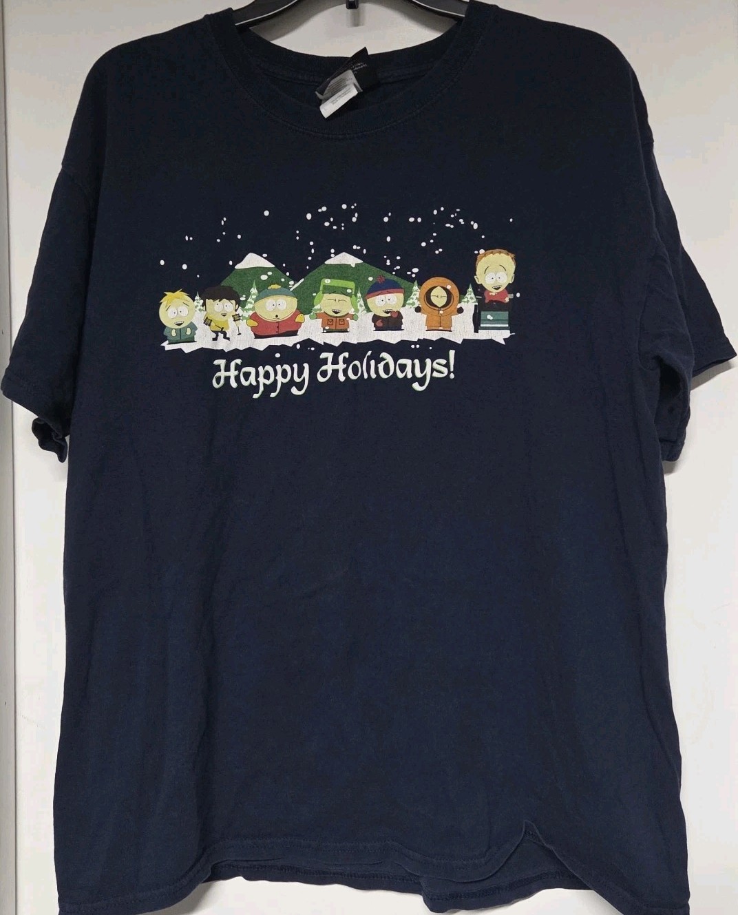 VTG South Park 2010 Happy Holidays T-Shirt Men L, Cartoon, Christmas, Movie