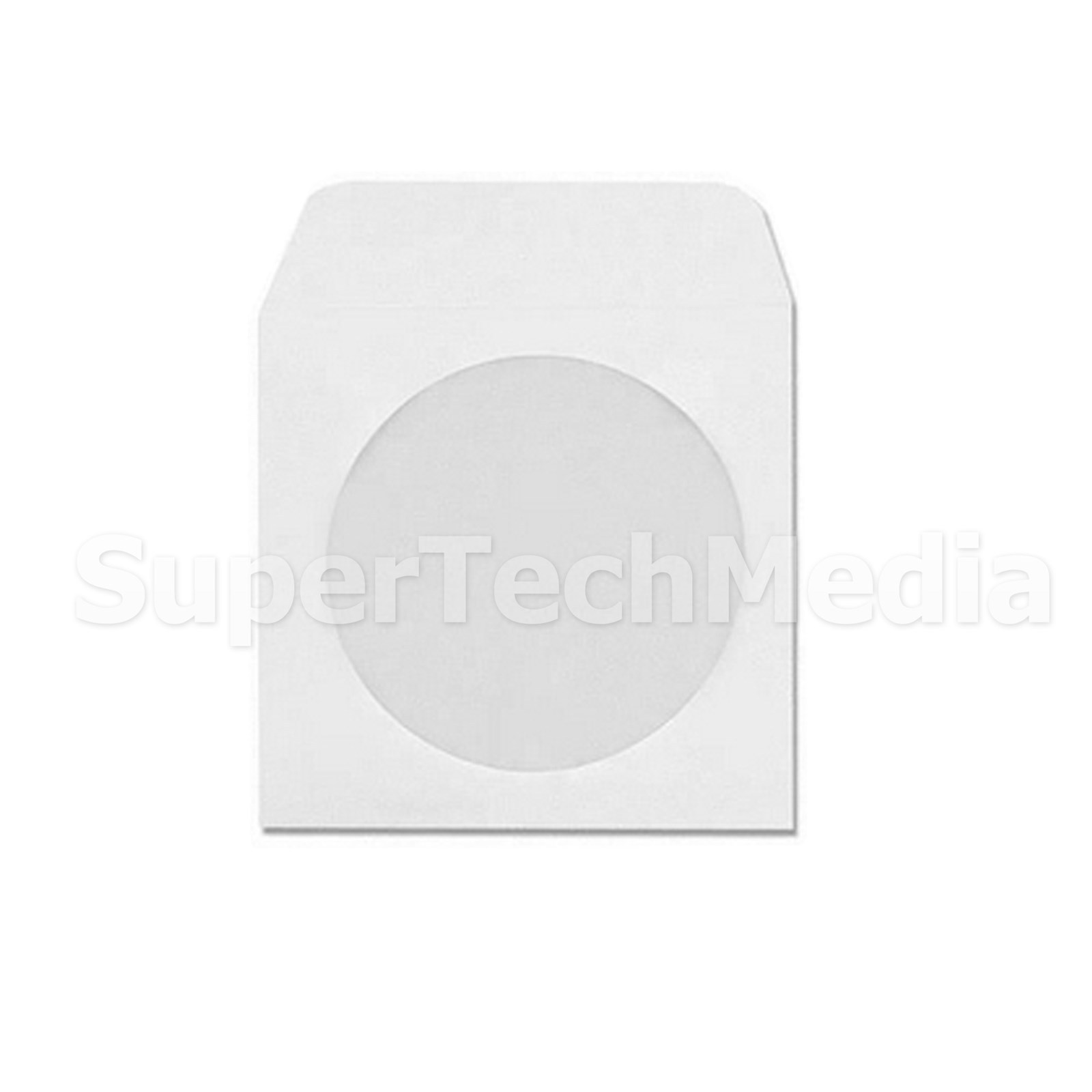 10,000 White Paper CD DVD R Disc Sleeve Envelope w/ Window & Flap Economy Weight