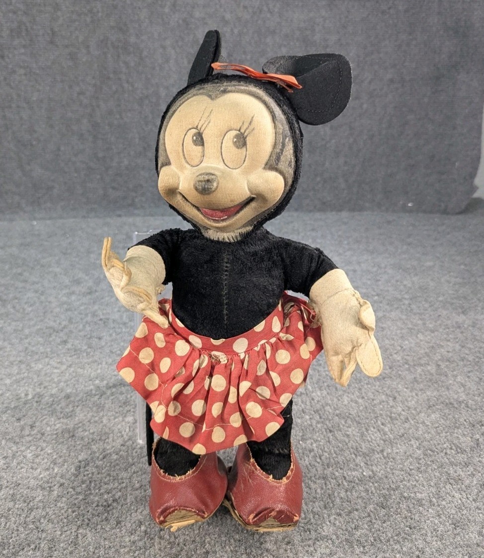 Vintage Original 1940\'s Gund Plush Cloth Doll Disney Minnie Mouse Prop