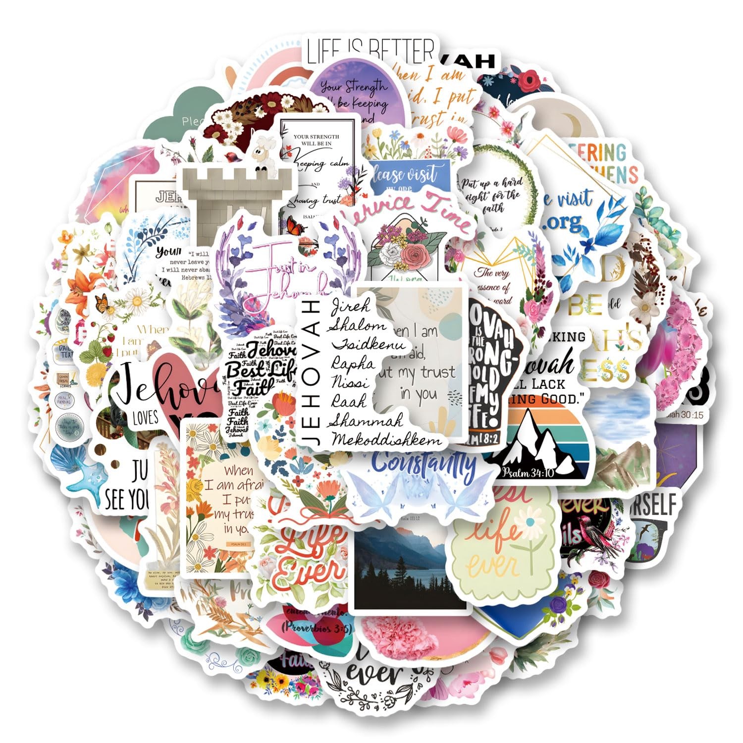 69Pcs JW.ORG Stickers Pack, Aesthetic Vinyl Waterproof Sticker Decals for Water