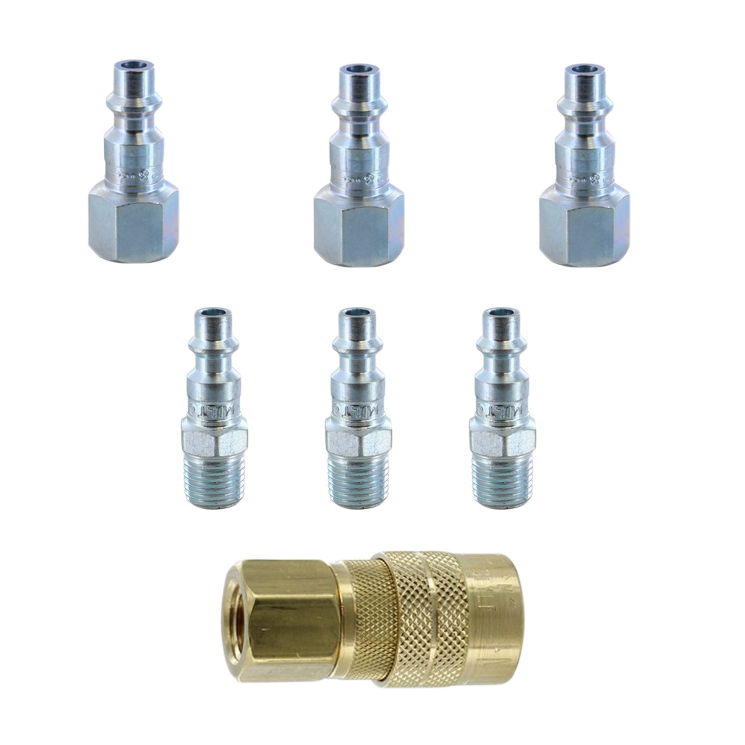 Milton S212 7 Piece M-Style 1/4” NPT Coupler Kit (Milton 1-715, 3-727, 3-728)