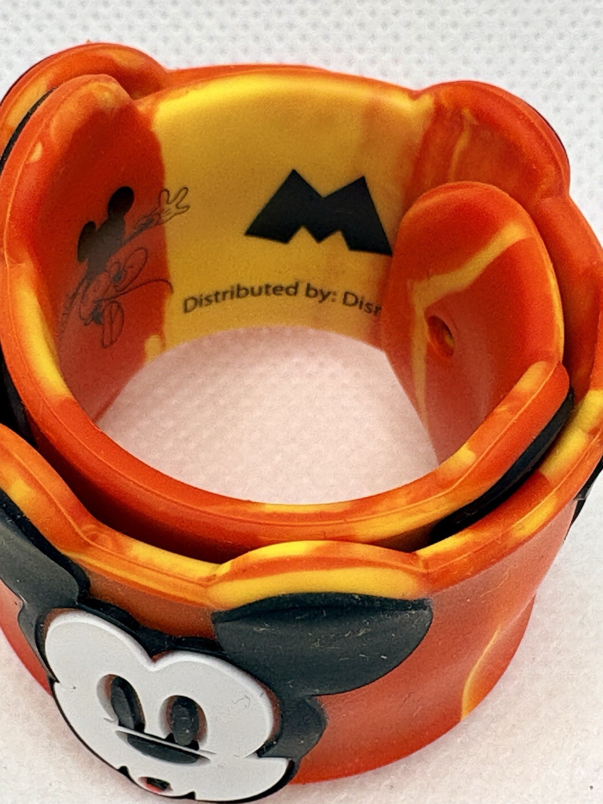 Authentic Disney Park 3D Silicone SLAP Bracelet Mickey Mouse Red Yellow UNWORN
