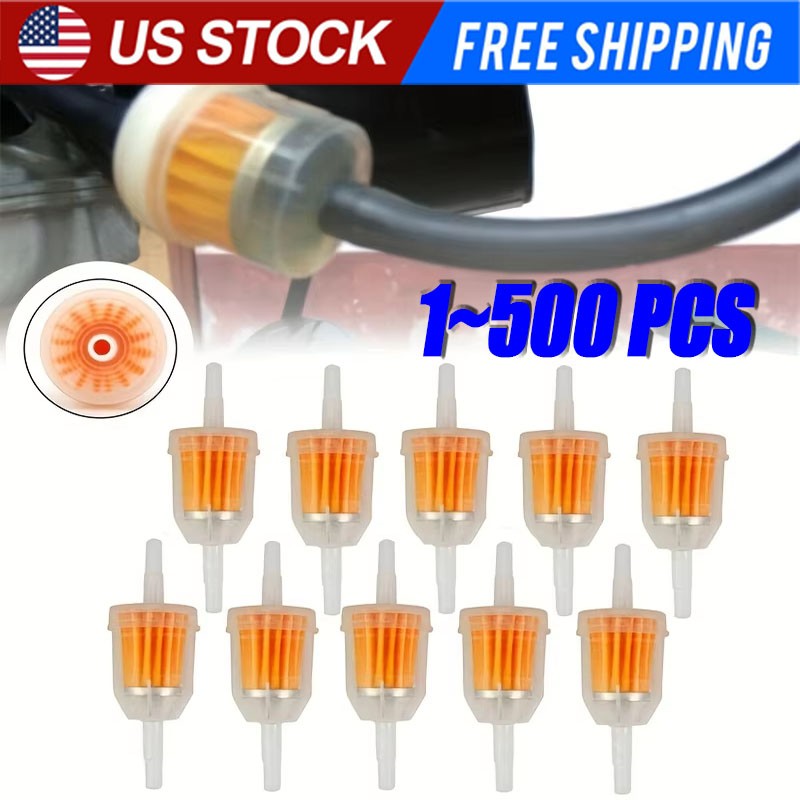 1-500Pack Motor Inline Gas Oil Fuel Filter Small Engine for 1/4\'\' 5/16\