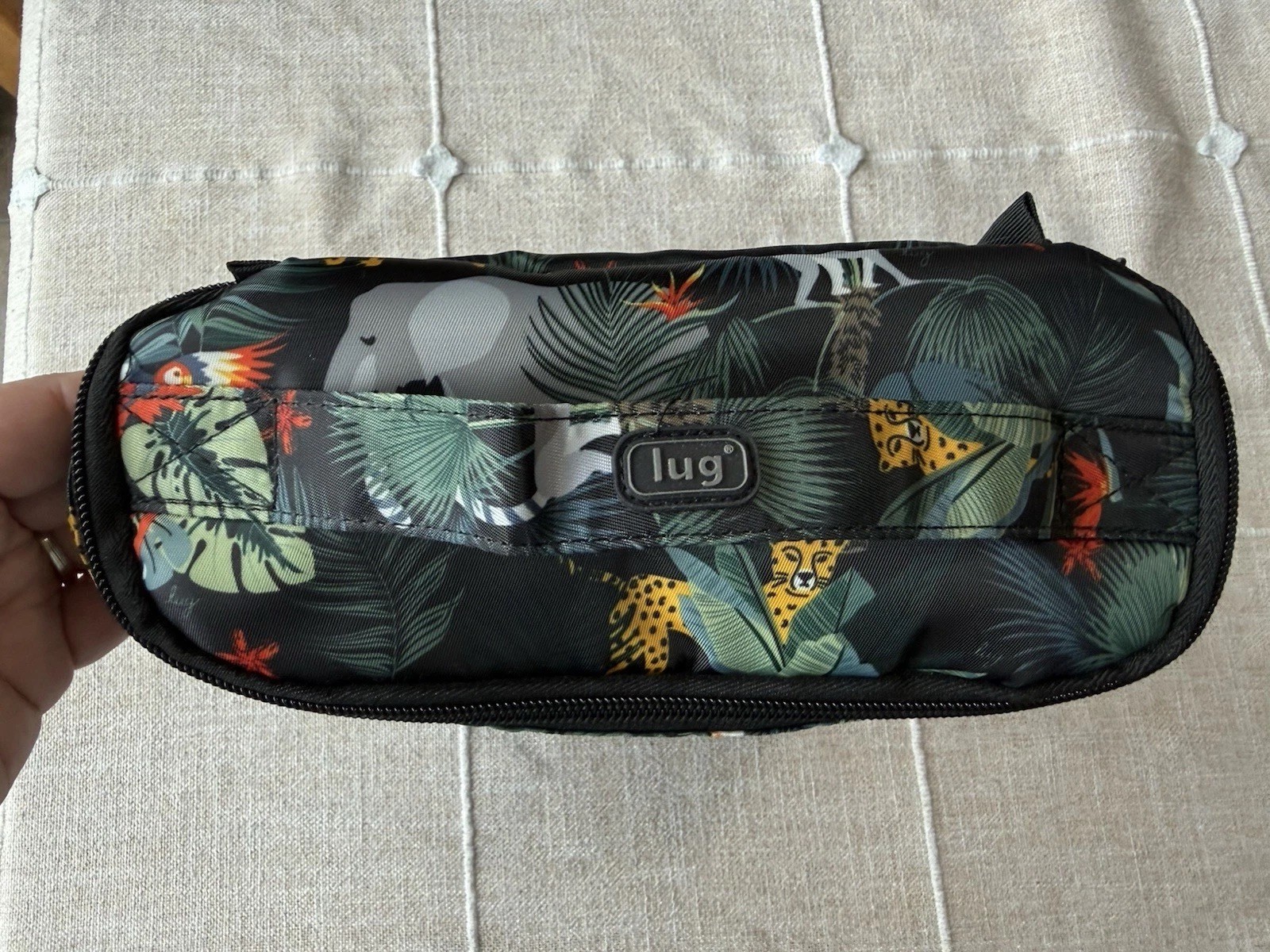 Lug Dolly Cosmetic Case Bag NWOT Wildlife Black Jungle Animals Upright Toiletry