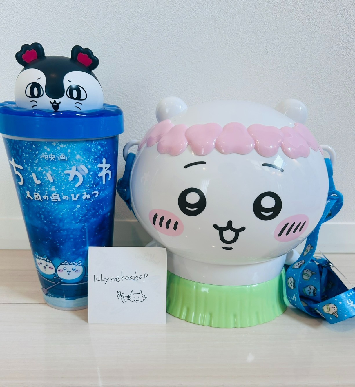 Chiikawa Movie Popcorn Bucket & Siren Drink Cup Holder Set Japan Chiikawa Movie Popcorn Bucket & Siren Drink Cup Holder Set Japan