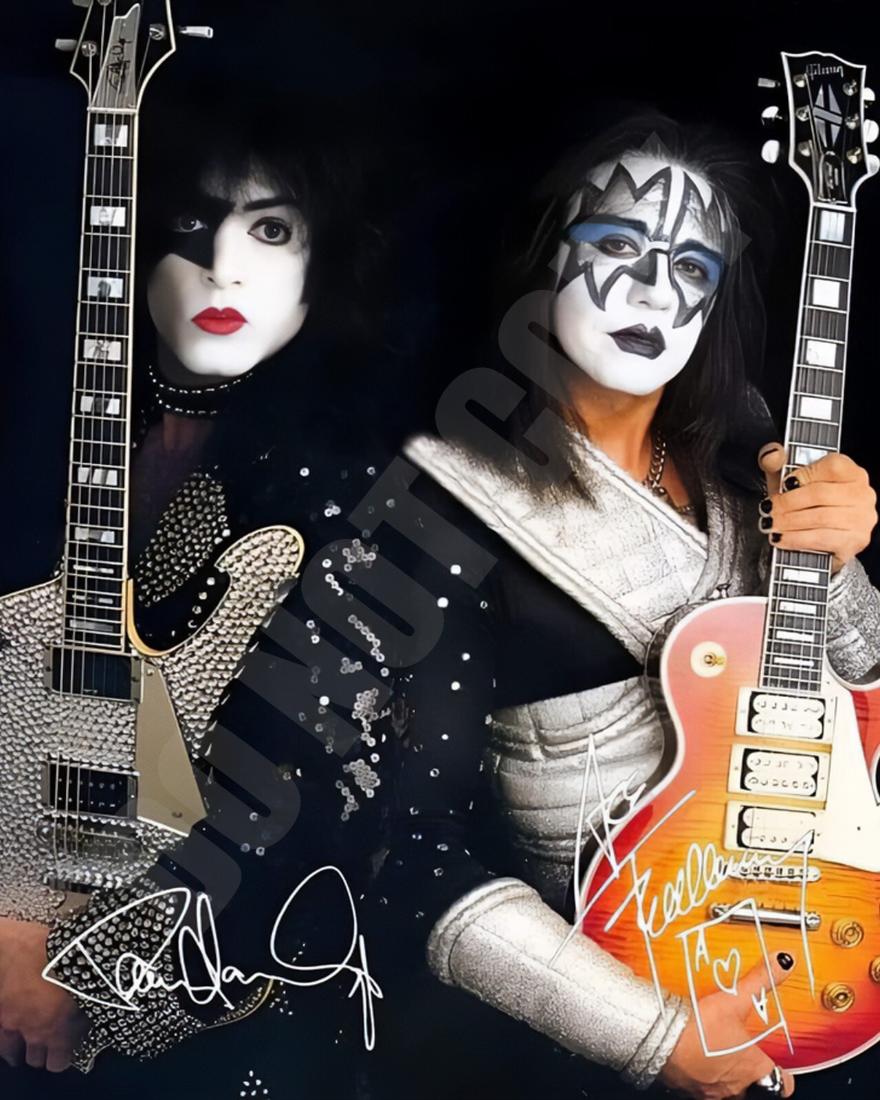 KISS Paul Stanley Ace Frehley Signed Autograph Signature PREPRINT 8X10 Photo