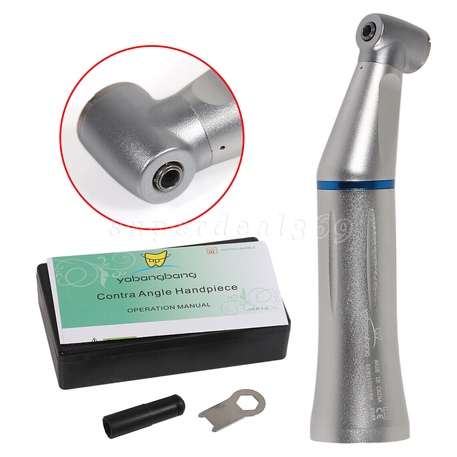 1-10pcs Dental Push Button Low Speed Contra Angle Handpiece Inner Water Spray dn