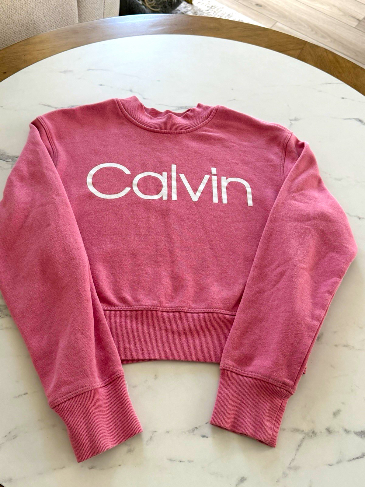 Calvin Klein Women’s S Pink Pullover Sweatshirt Crewneck Long Sleeve Logo Calvin Klein Women’s S Pink Pullover Sweatshirt Crewneck Long Sleeve Logo