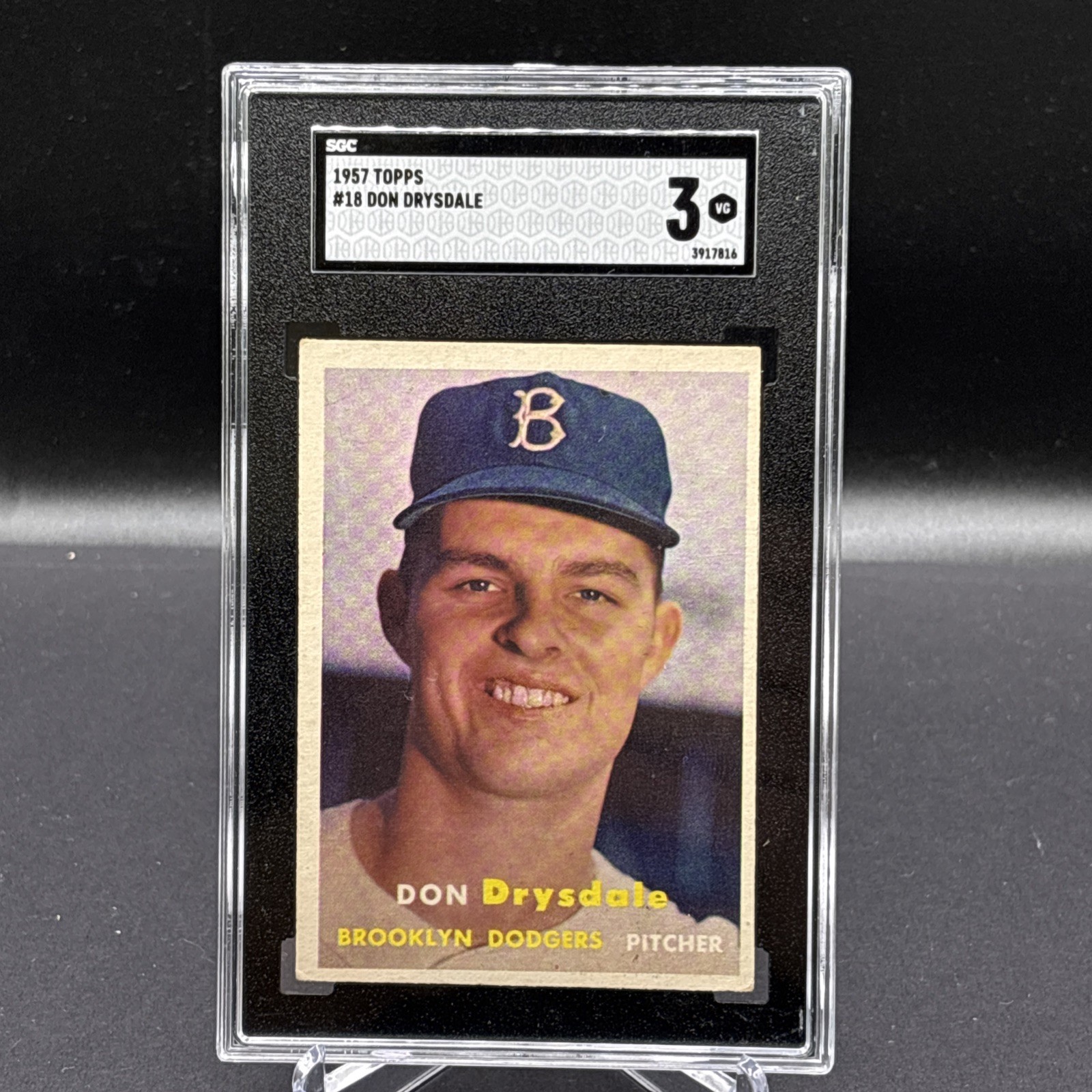 1957 Topps - Don Drysdale #18 (RC) SGC 3 1957 Topps - Don Drysdale #18 (RC) SGC 3