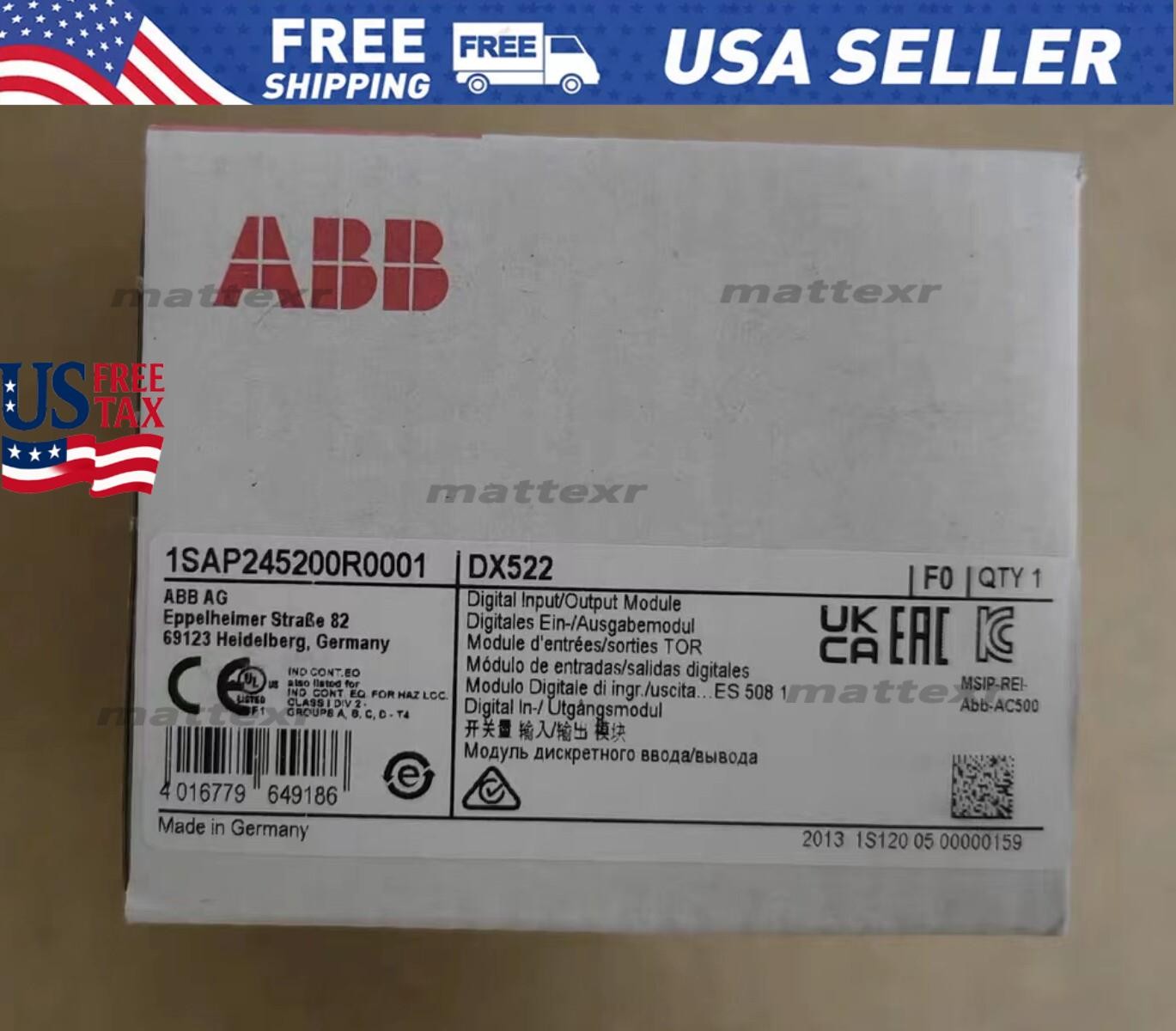 1pc ABB DX522 switch input/output module 1SAP245200R0001 1pc ABB DX522 switch input/output module 1SAP245200R0001
