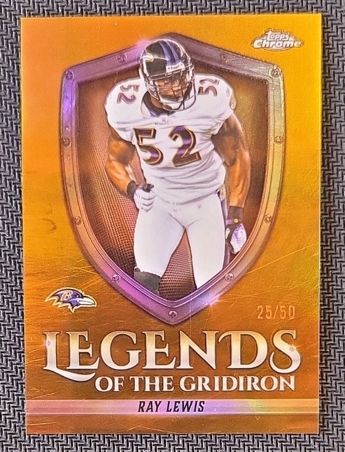 2025 Topps Chrome - Legends of the Gridiron Ray Lewis #LOG-39 Gold Refractor /50