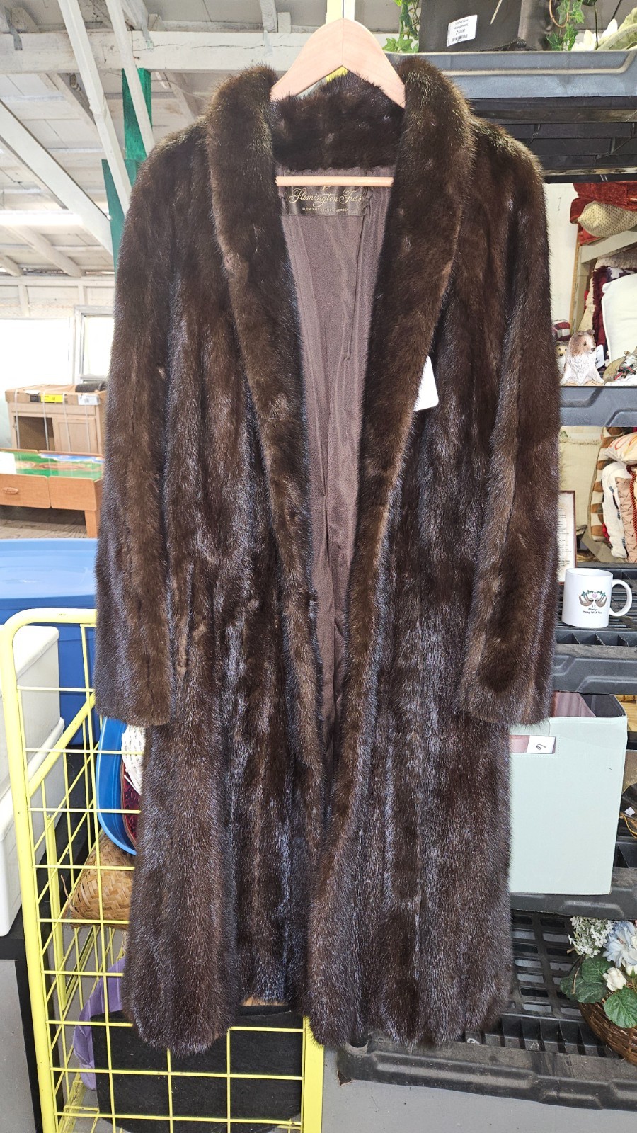 Genuine Vintage Ranch Mink Fur Coat Full Length Mahogany Brown Shiny