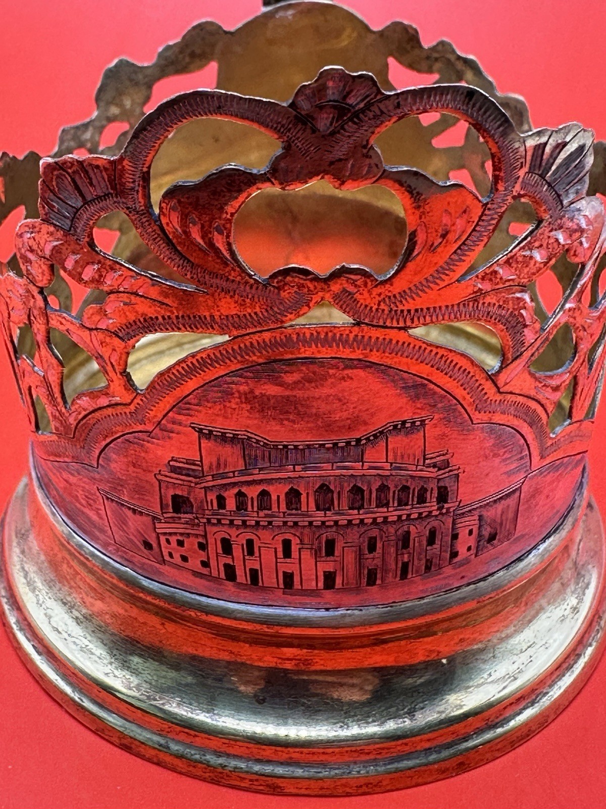 Vintage Soviet Armenian 875 Silver Tea Glass Holder Yerevan 1956 USSR 74.27g