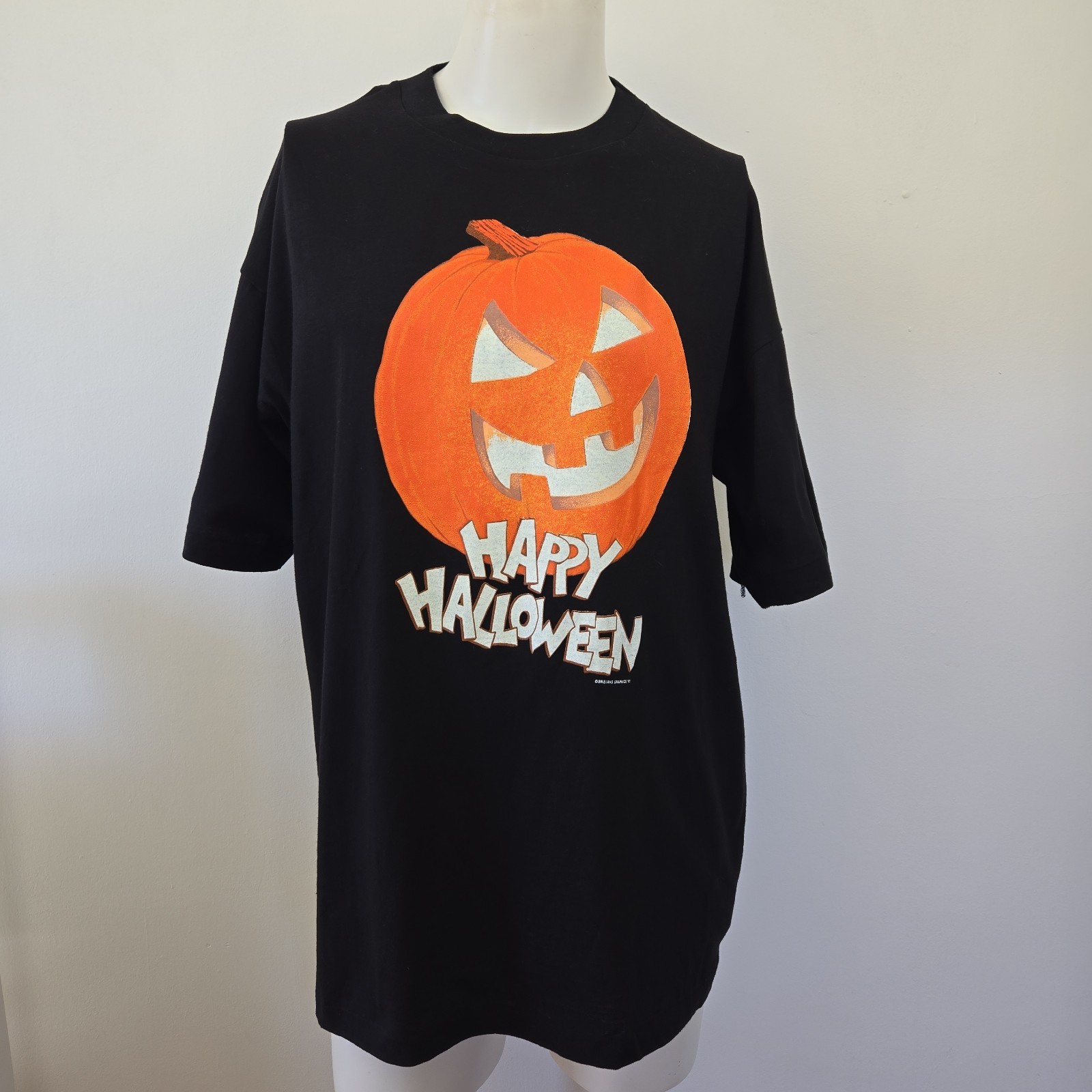 VTG Deadstock 90s Single Stitch T Shirt Happy Halloween Jack-O-Lantern XL USA VTG Deadstock 90s Single Stitch T Shirt Happy Halloween Jack-O-Lantern XL USA