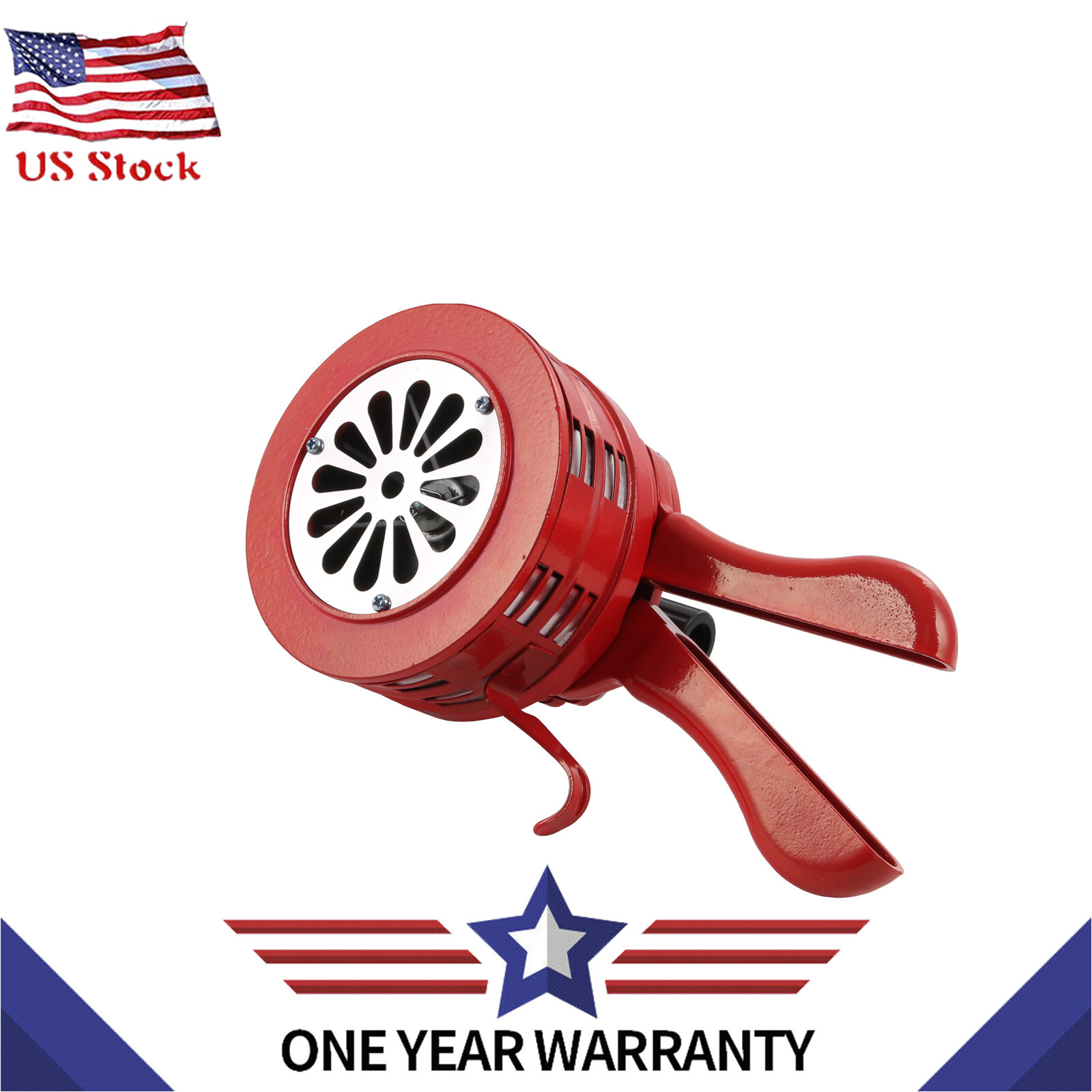 115-200DB 12V Portable Horn Air Raid Alarm Siren Hand Crank Loud Manual Operated
