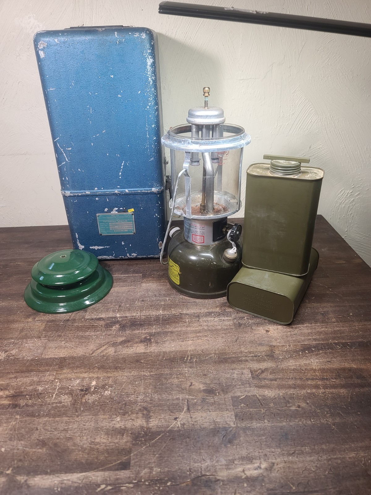 Vintage 1973 Vietnam Era US Military Army Coleman Gasoline Lantern EXTRAS LOT