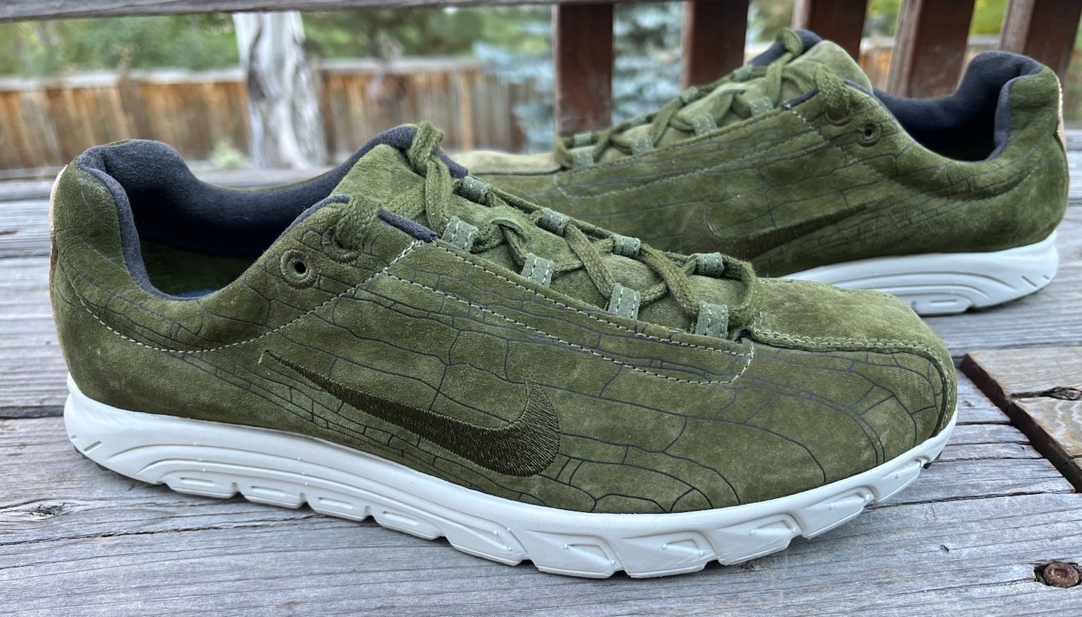 Nice Nike Mayfly Leather Premium Men\'s 8 Sneakers - Legion Green Nice Nike Mayfly Leather Premium Men\'s 8 Sneakers - Legion Green