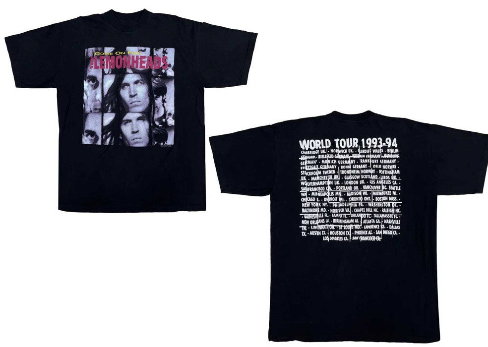 2 Sides The Lemonheads 1994 90s Vintage Come On Feel Band Black T-Shirt HT149