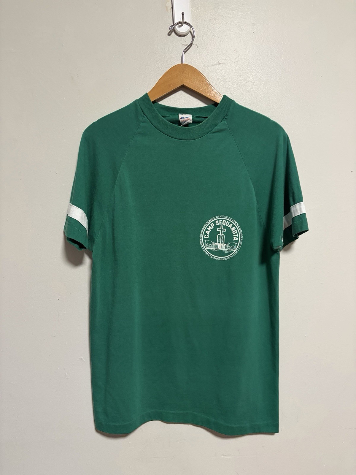 Vintage 1970s Champion Camp Sequanota Single Stitch T Shirt Size XL Made In USA