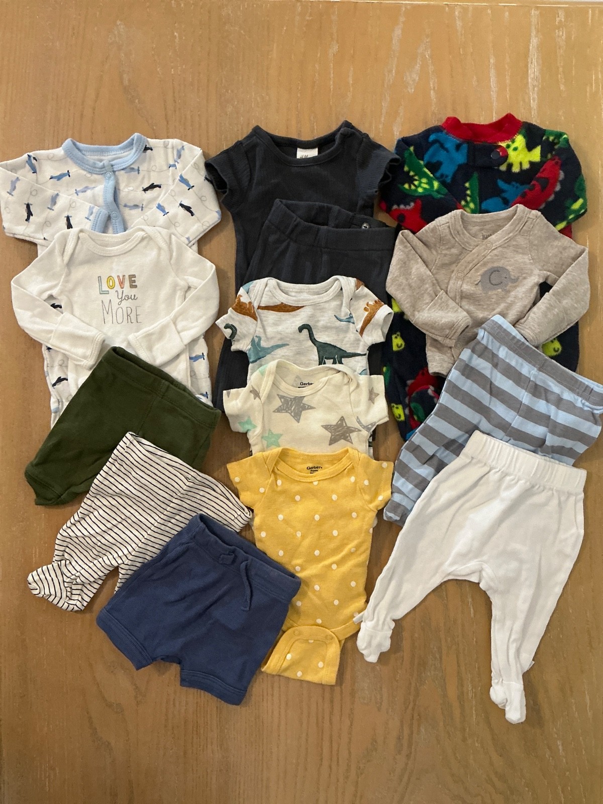 Carter's, H&M, Gerber, Others Infant Boys Clothing Lot of 14 Size Preemie