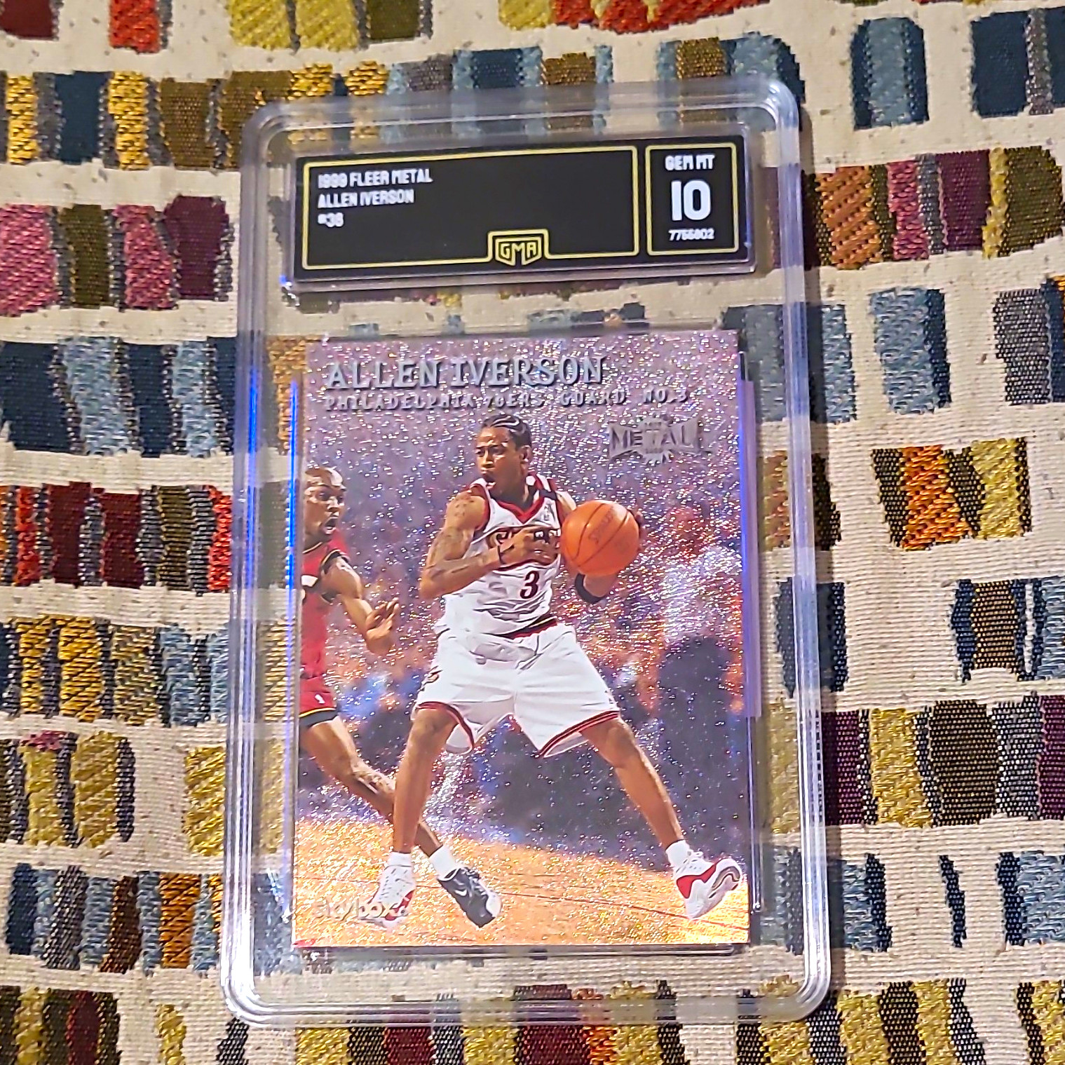 Fleer SkyBox 1999-00 Skybox Metal Allen Iverson #36 76ers Gma10 Fleer SkyBox 1999-00 Skybox Metal Allen Iverson #36 76ers Gma10