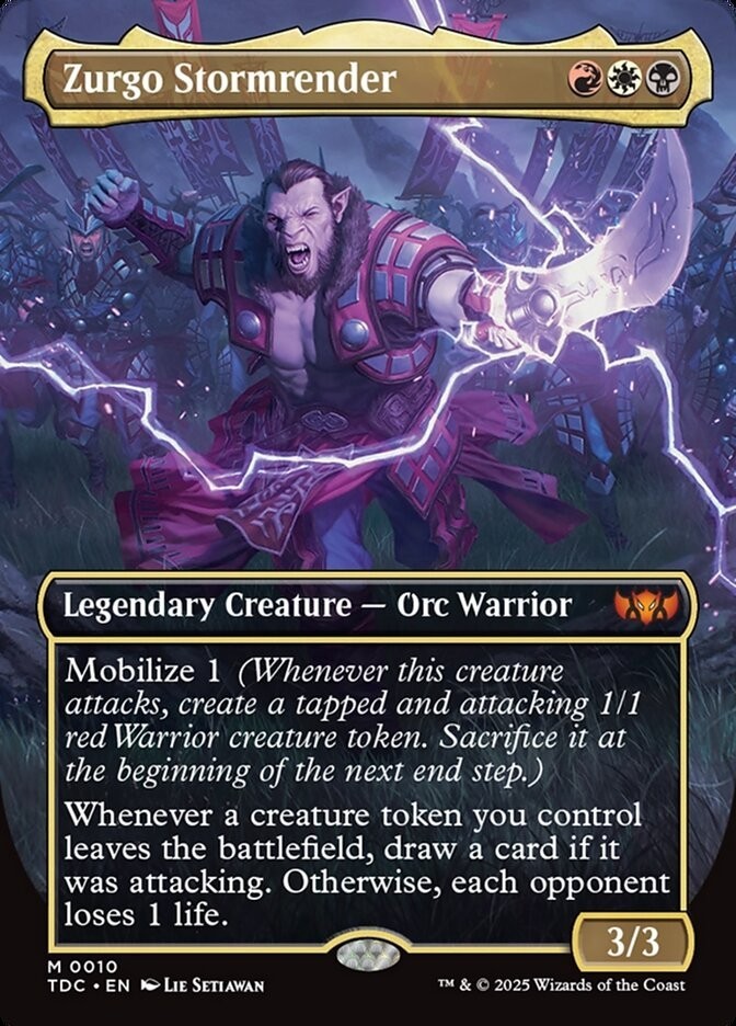 Zurgo Stormrender 0010 Mythic Borderless Foil Tarkir Commander MTG NM