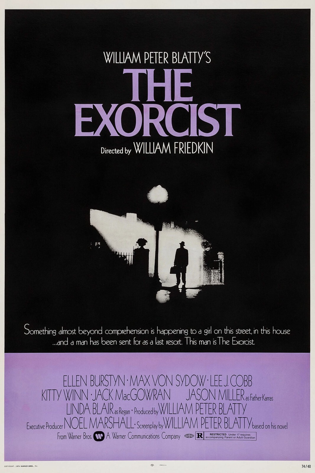 1973 The Exorcist Movie Poster 11X17 Regan MacNeil Linda Blair Damien Karras🍲🎃