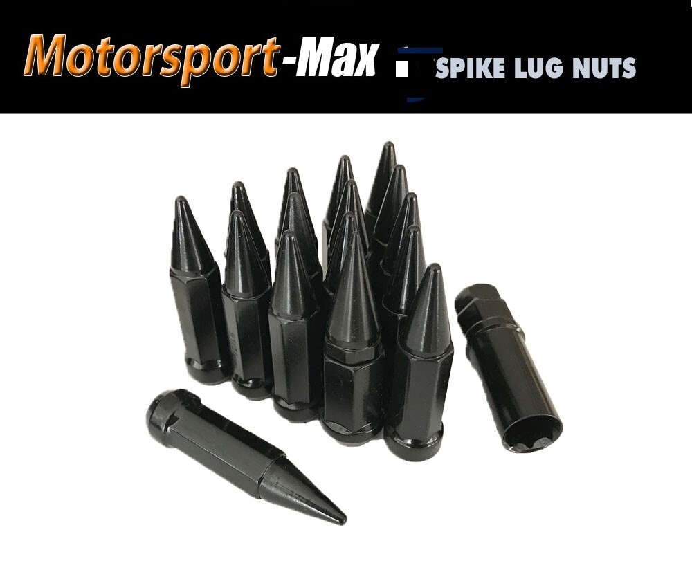 16 Pc Spike ATV Heptagon Lug Nuts Kit ¦ Black ¦ 10x1.25 | Yamaha Honda Kawasaki