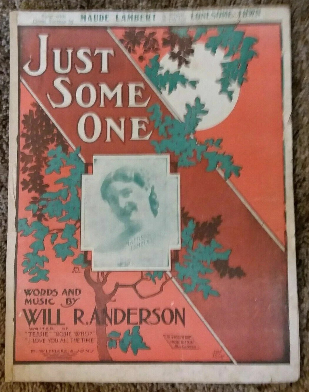 1907 Just Some One Vintage Sheet Music By Will Anderson