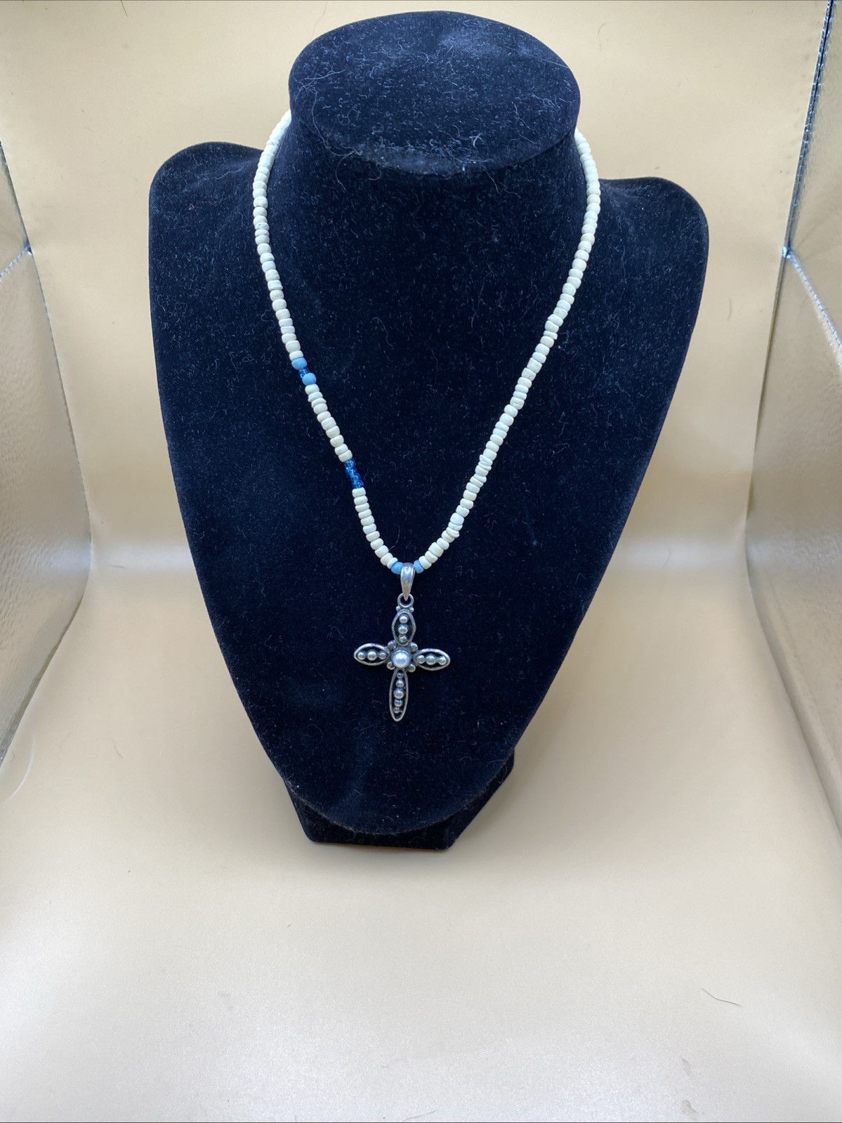 Vintage Silpada India Cross W/pearl beautiful necklace