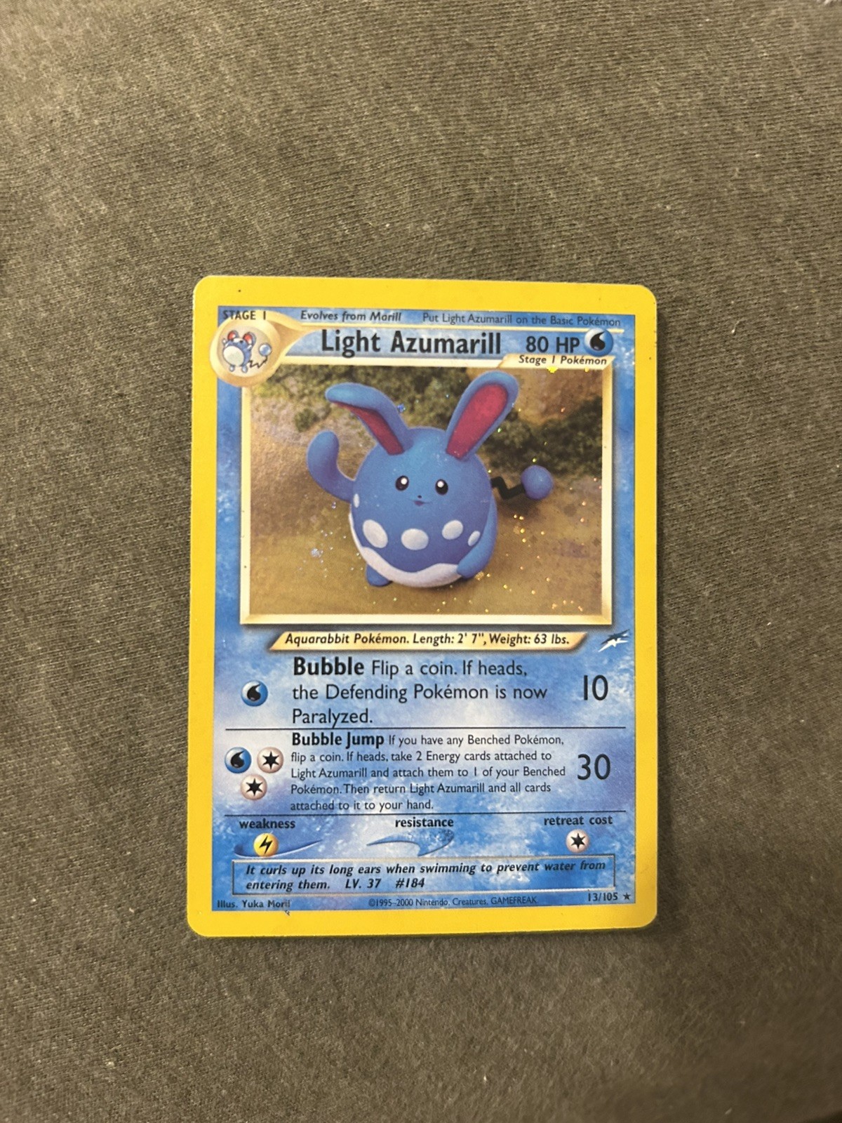 2002 Pokemon Neo Destiny Holo Light Azumarill #13/105 2002 Pokemon Neo Destiny Holo Light Azumarill #13/105