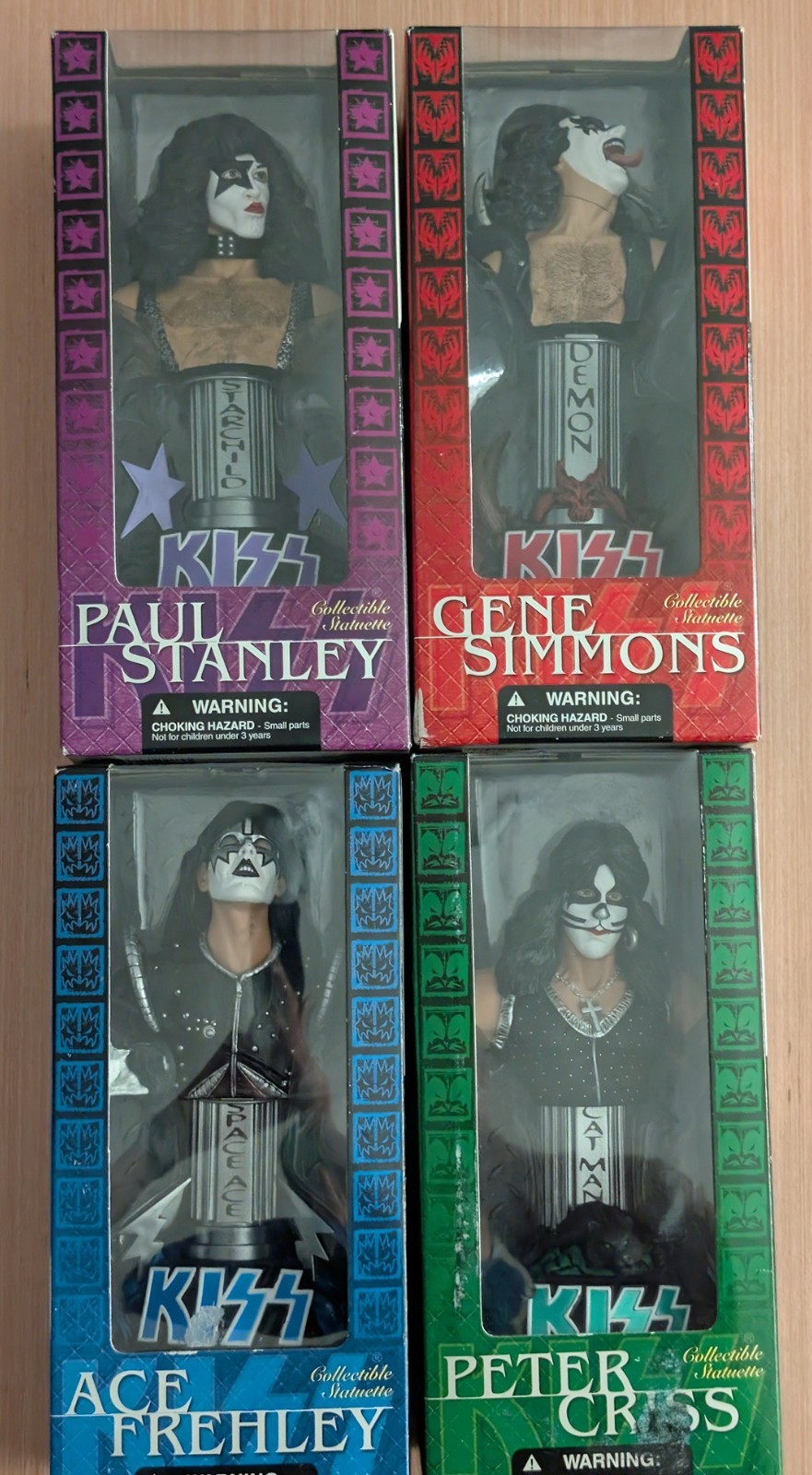 KISS Statuette Collector Set by McFarlane Toys 2002, 4 Original Members, NIB