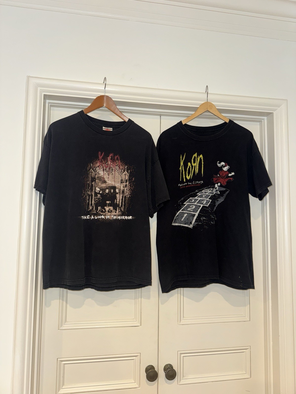 Vintage korn band tour 2 t shirt bundle look in the mirror follow the leader XL