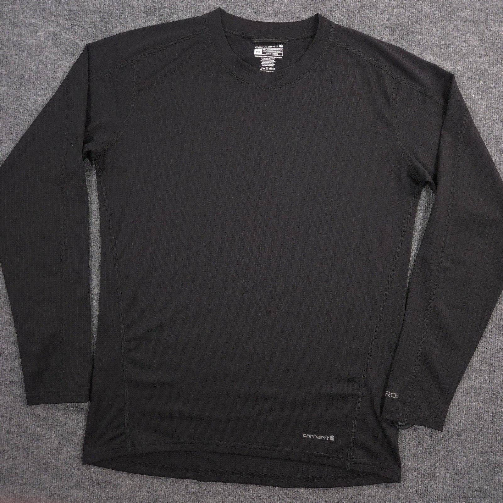 Carhartt Force Base Layer Thermal Shirt Mens L Black Lightweight Stretch Grid Carhartt Force Base Layer Thermal Shirt Mens L Black Lightweight Stretch Grid