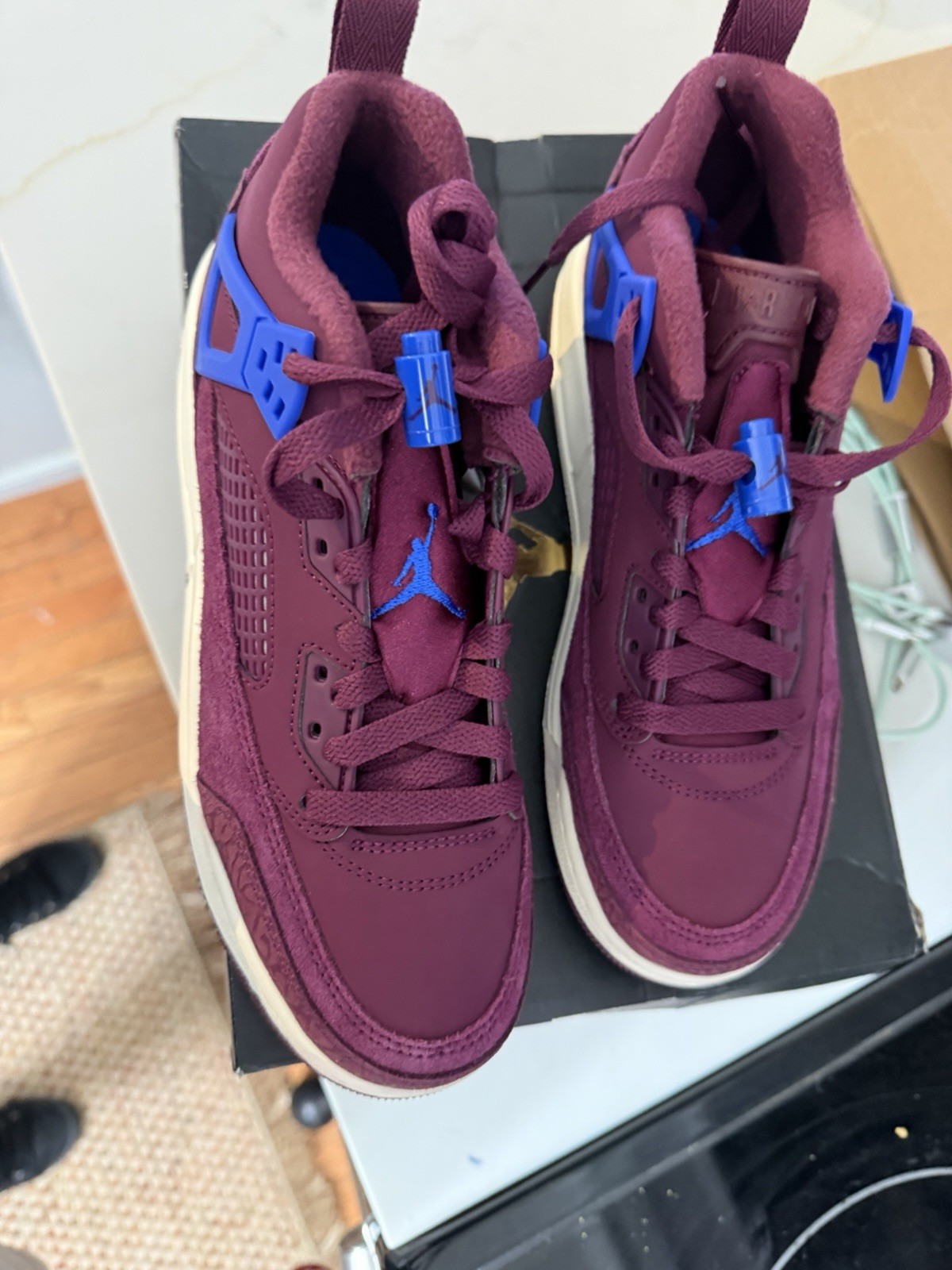 Jordan (GS) Air Jordan Spizike Low \'Bordeaux Hyper Royal\' Shoes Boys Size 6.5Y Jordan (GS) Air Jordan Spizike Low \'Bordeaux Hyper Royal\' Shoes Boys Size 6.5Y