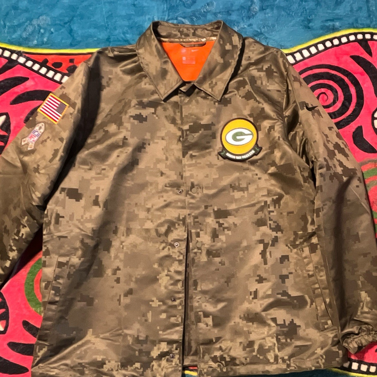 NFL GREEN Bay Packers Light Jacket XXL Military Style NFL GREEN Bay Packers Light Jacket XXL Military Style