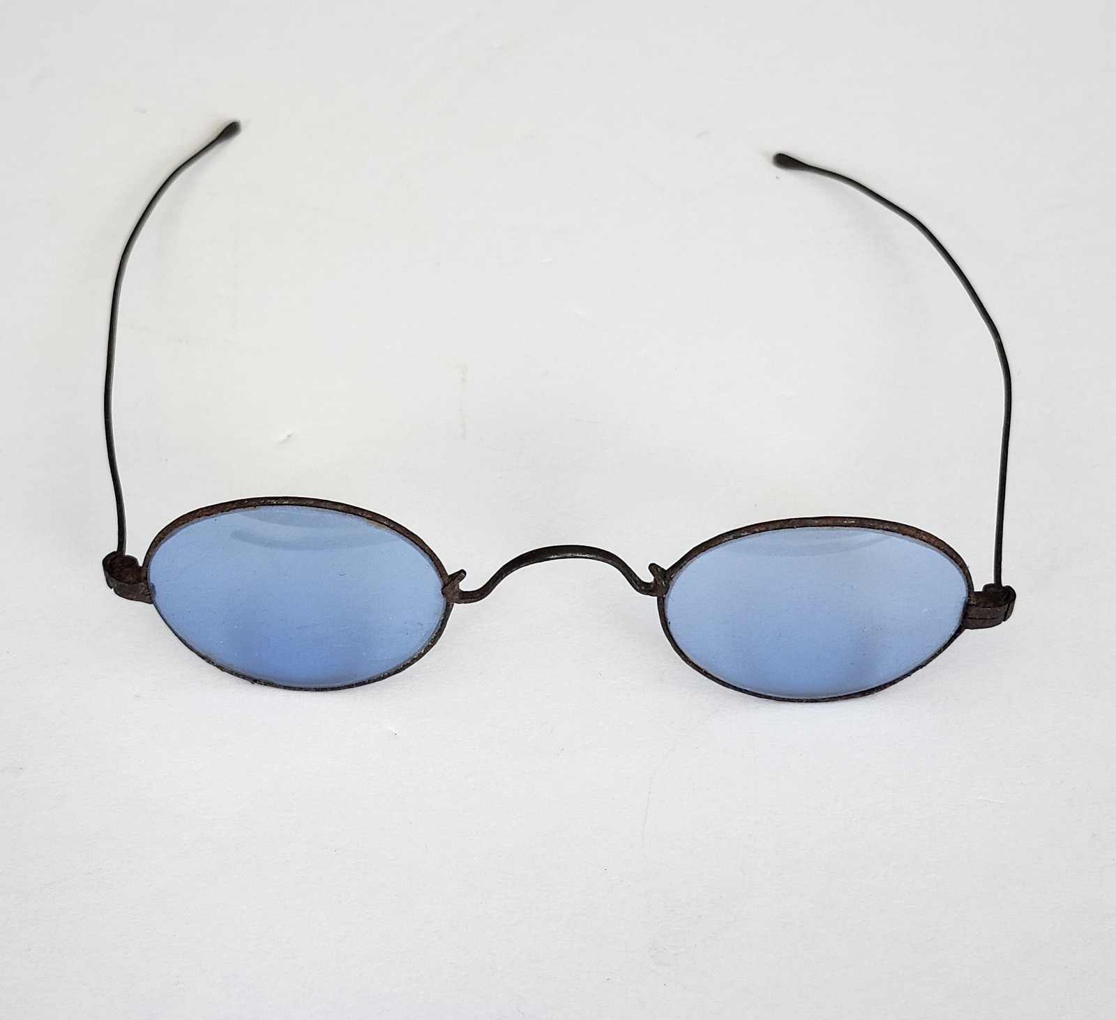 Antique Blue Cobalt Tinted Spectacles Glasses Vintage