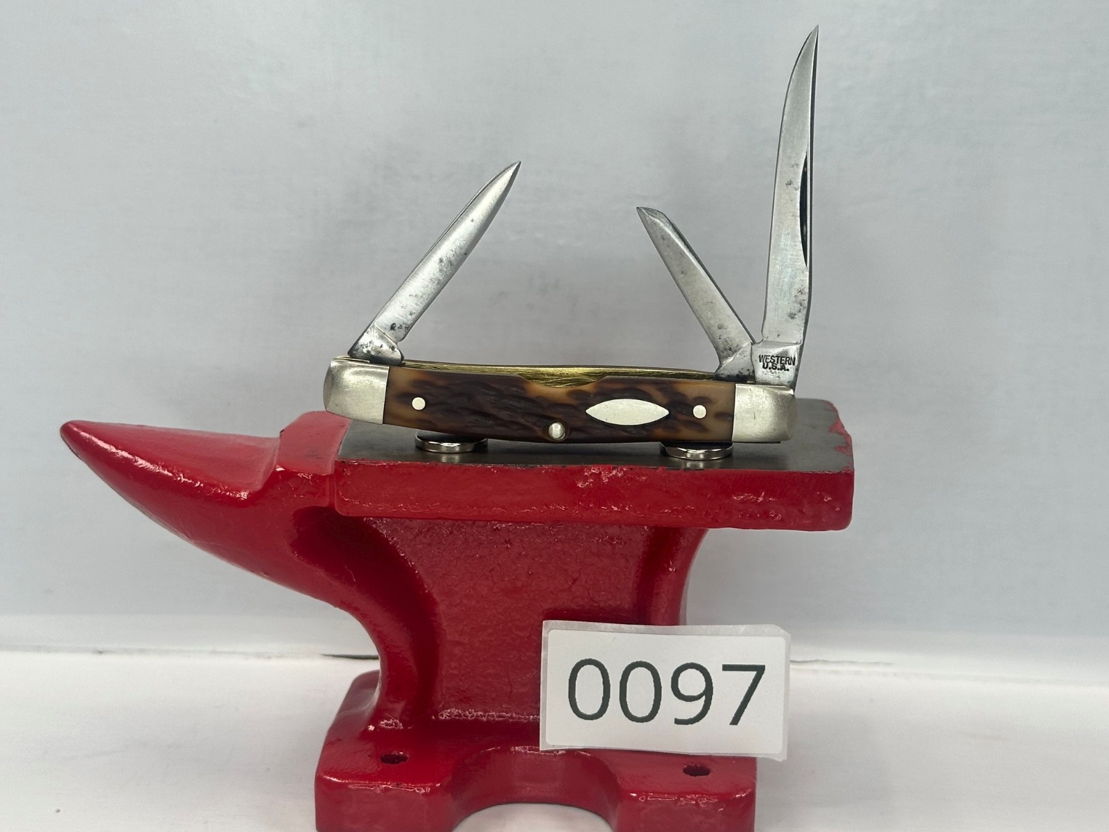 Vintage 1961-77 Western USA 445 Medium Stockman Knife Jigged Delrin 3\