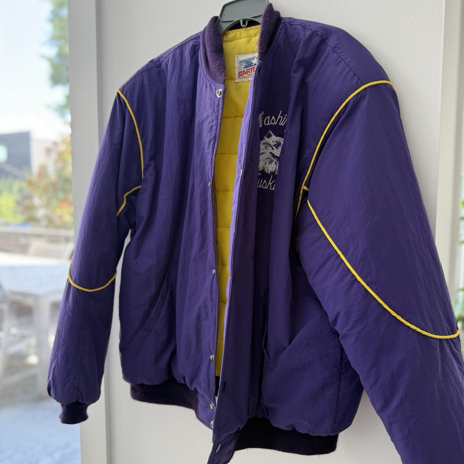 Vintage Starter Washington Huskies Jacket XL Made USA Purple NCAA 90s Bomber