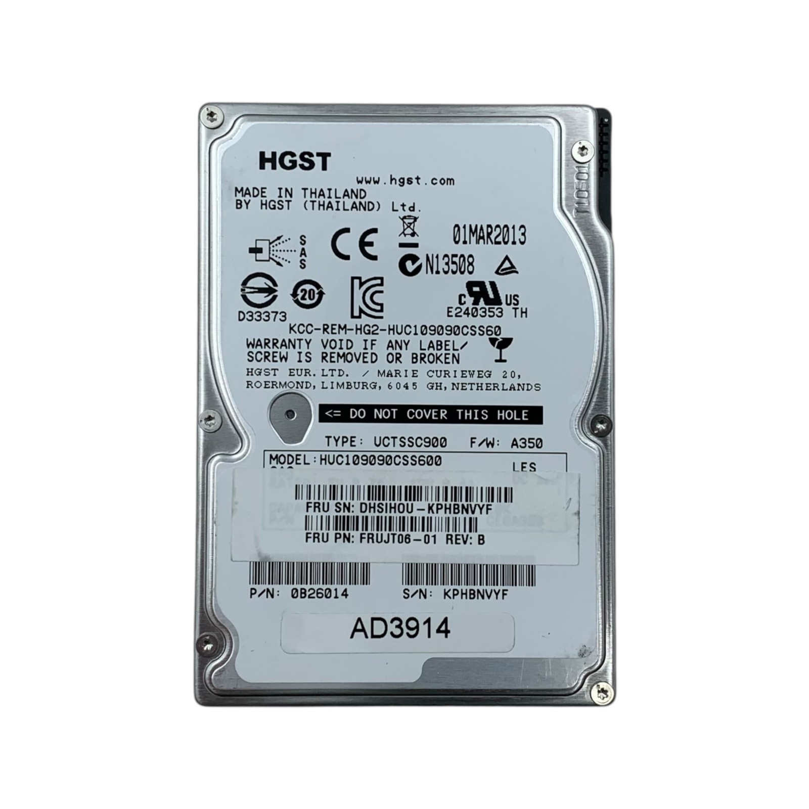 Hitachi HUC1090CSS600 900GB 10K 2.5in SAS Hard Drive LOT