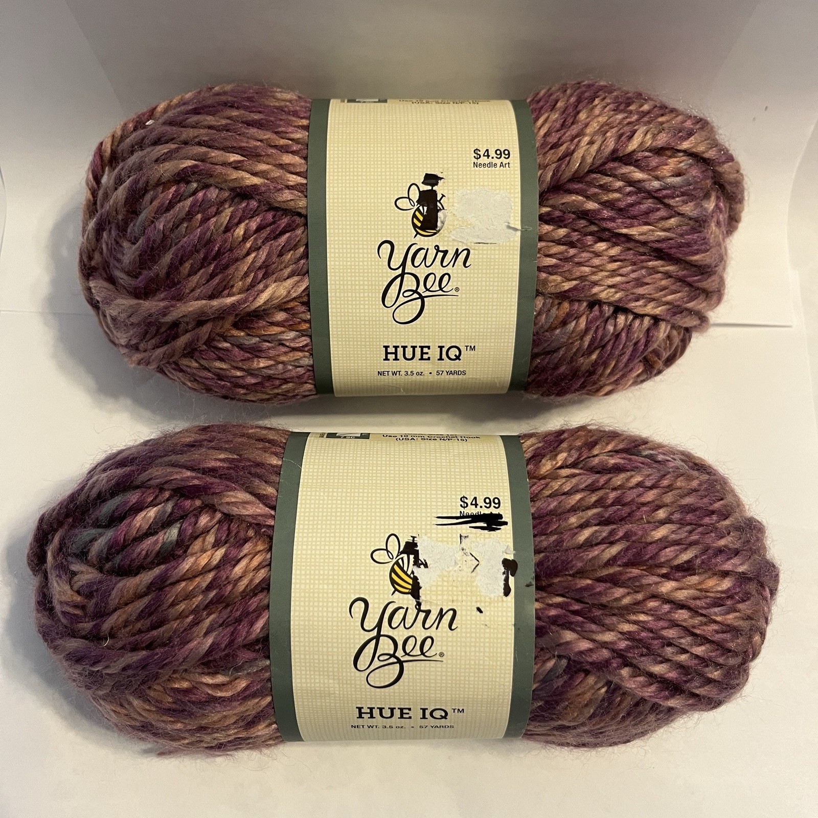 2 NEW Yarn Bee Hue IQ Yarn | Smoked Plum Purple | 228 Yards Total