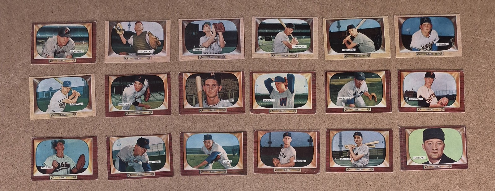 1955 Bowman TV Baseball Vintage Trading 18 Card VG Lot #283 Chylak