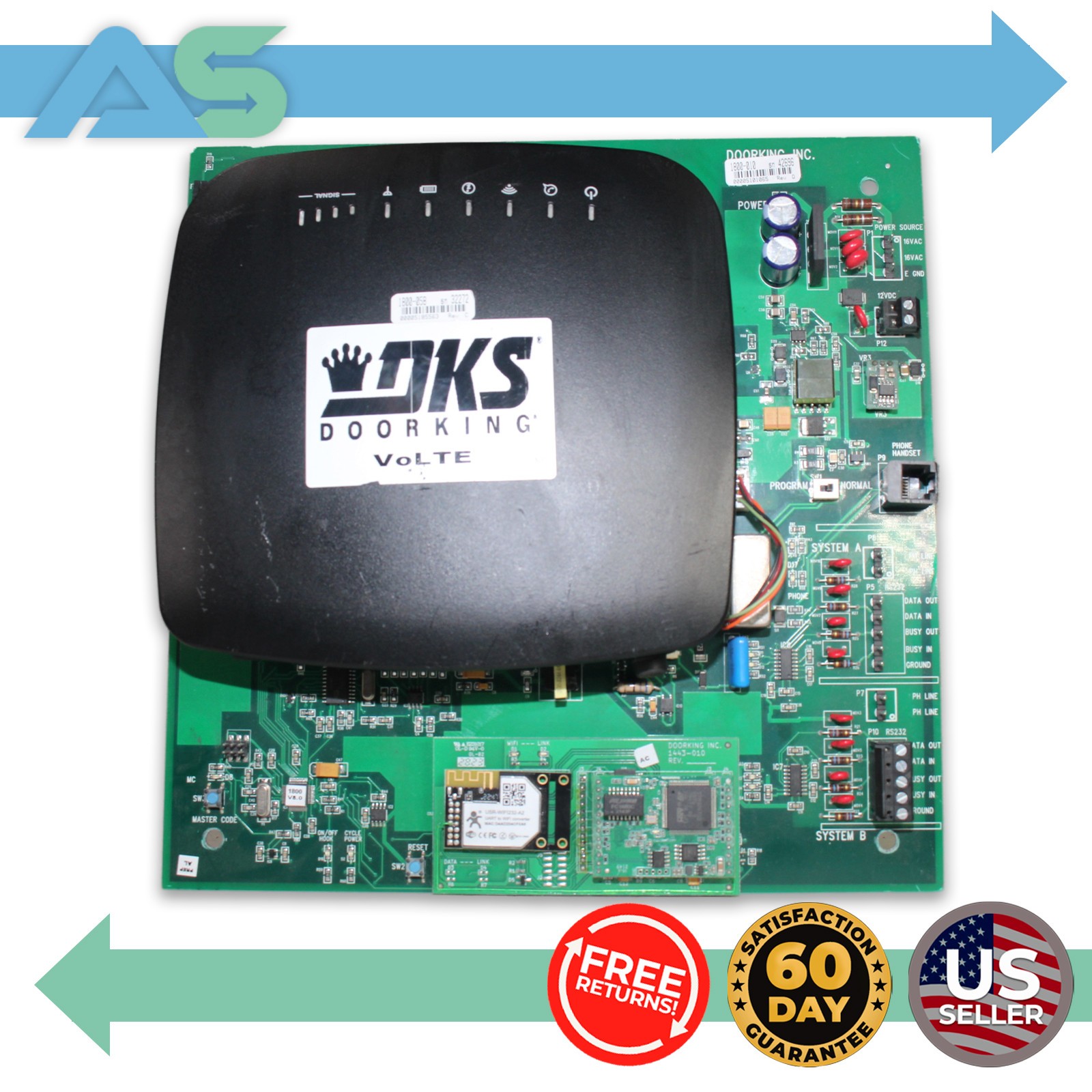 DoorKing 1800-010 DKS VoLTE Cellular Control Board Gate Access System Module