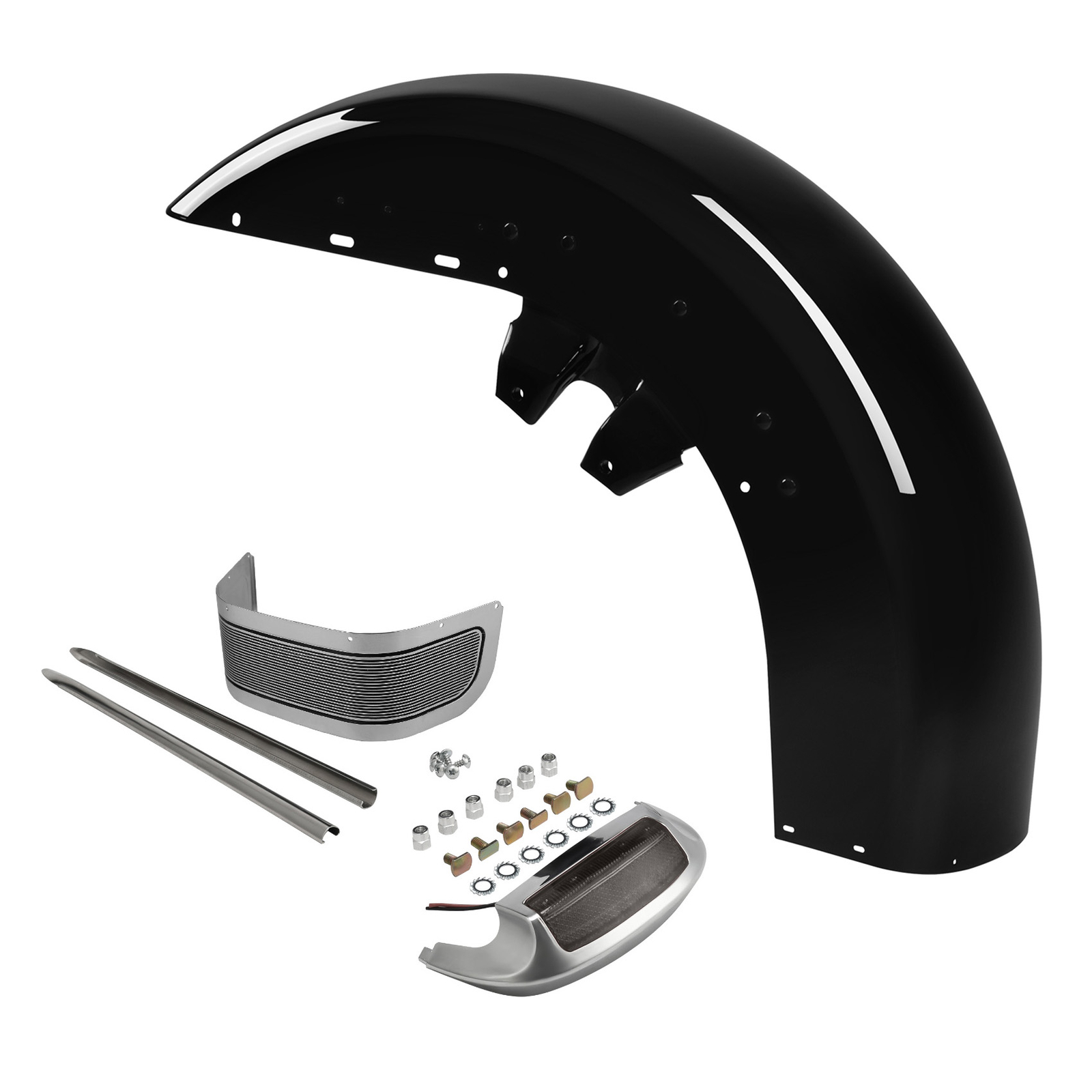 Vivid Black Front Fender Fit For Harley Electra Glide Road King 1989-2013
