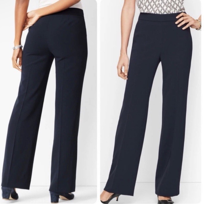 Talbots Easy Travel Wide-leg Trousers Pants Sz 16 Navy Blue Career Preppy Talbots Easy Travel Wide-leg Trousers Pants Sz 16 Navy Blue Career Preppy