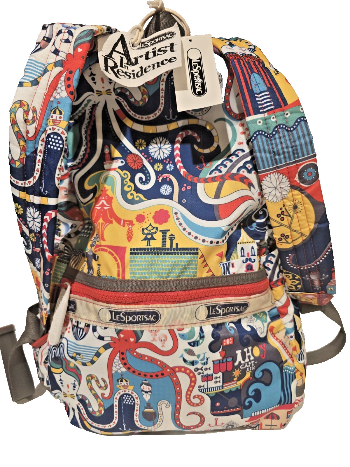 LeSportSac Vintage Artist in Residence Rascal Rucksack Backpack Nautical Theme