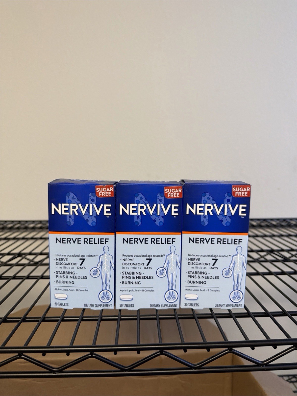 3Pk- Nervive, 90 Total Tablets, Exp. 9/28 New & Sealed 3Pk- Nervive, 90 Total Tablets, Exp. 9/28 New & Sealed