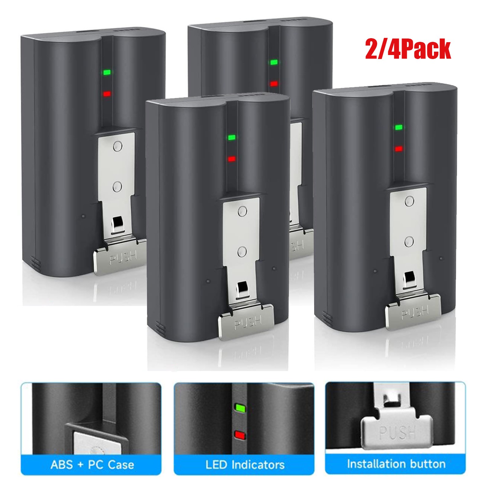 2/4x Genuine Rechargeable Battery V4 Ring Video DoorBell 2, 3 Quick Release Nice